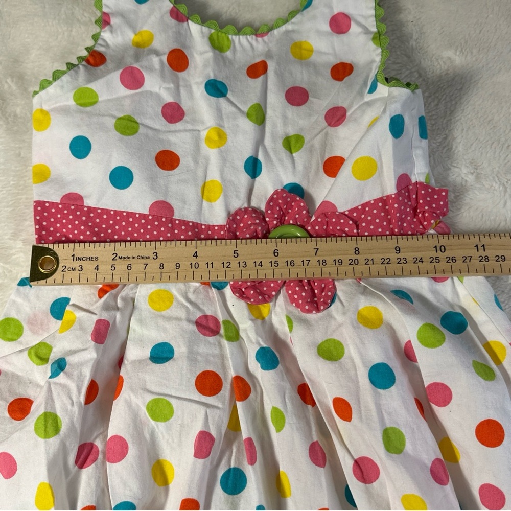 Rare Too Girls Pink Polka Dot Summer Dress Size 5 Cotton Blend - Picture 4 of 8